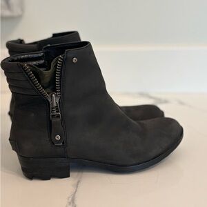 Sorel Danica Zip Waterproof Leather Ankle Bootie